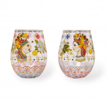 Glass Tumbler Large | Italian Summer | Set of 2